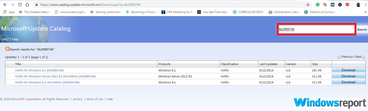 Hotfix Microsoft Download